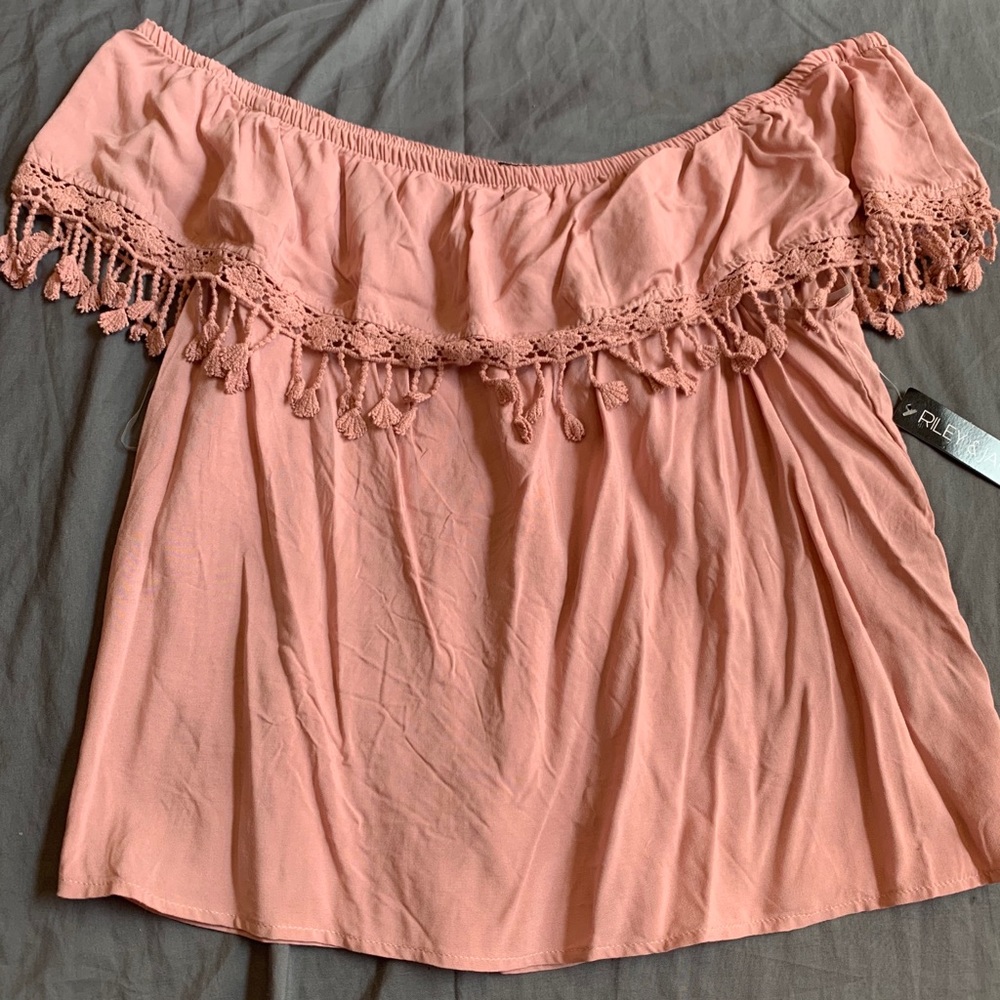 Blush off the shoulder top